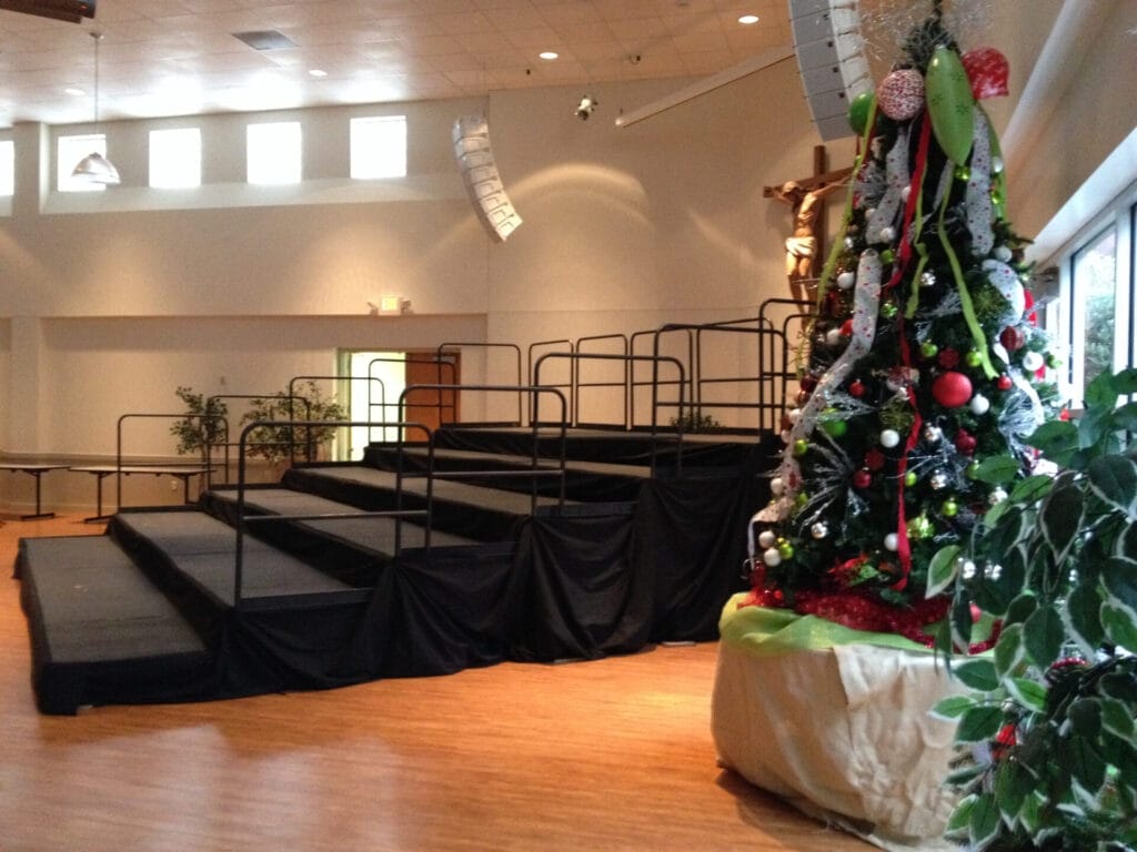 Choral Riser with safety railing